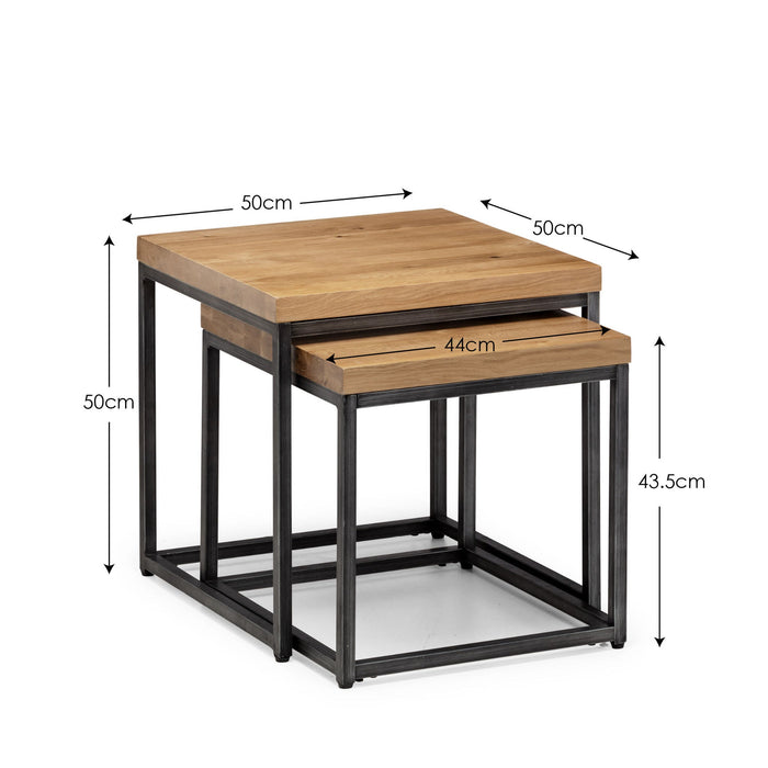 Charlotte Nesting Lamp Tables – Solid Oak & Metal Legs - Luminex FurnitureLamp TableBRO005
