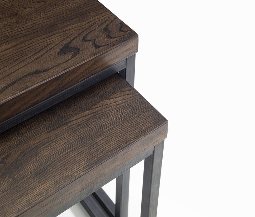 Charlotte Nesting Lamp Tables – Solid Oak & Metal Legs - Luminex FurnitureLamp TableBRO005