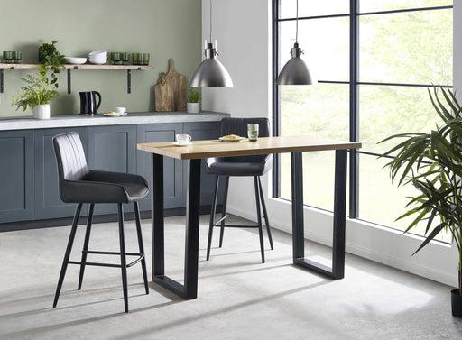 Charlotte Oak Bar Table – Rustic Oak with Industrial Legs - Luminex FurnitureDining TableBRO016