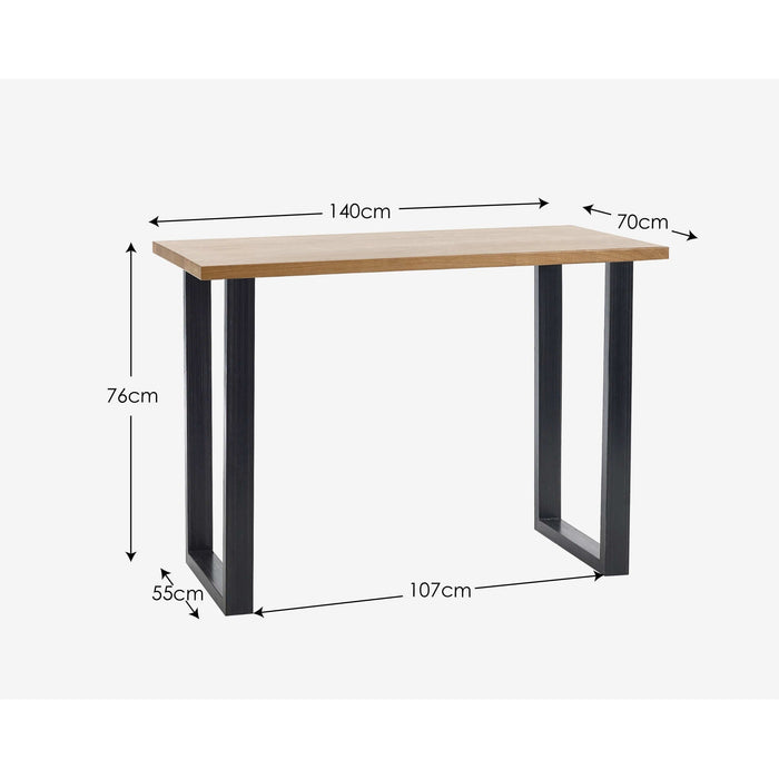 Charlotte Oak Bar Table – Rustic Oak with Industrial Legs - Luminex FurnitureDining TableBRO016
