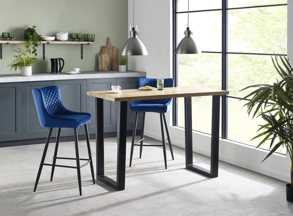 Charlotte Oak Bar Table – Rustic Oak with Industrial Legs - Luminex FurnitureDining TableBRO016