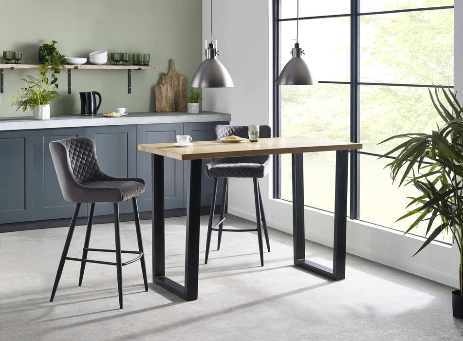 Charlotte Oak Bar Table – Rustic Oak with Industrial Legs - Luminex FurnitureDining TableBRO016