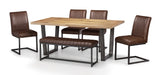 Charlotte Oak Rectangular Table, Brown Bench & 2 Chairs Set - Luminex FurnitureDining SetBRO114