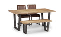 Charlotte Oak Rectangular Table, Oak Bench & 2 Brown Chairs - Luminex FurnitureDining SetBRO108