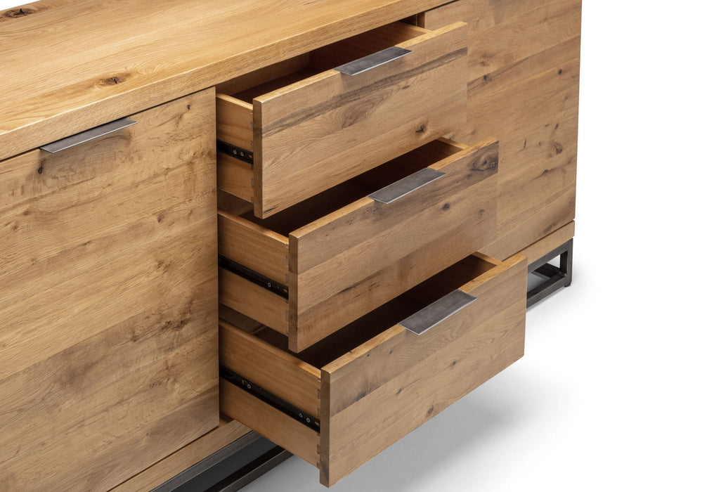 Charlotte Oak Sideboard – Rustic 2 Door 3 Drawer Storage - Luminex FurnitureSideboardBRO007