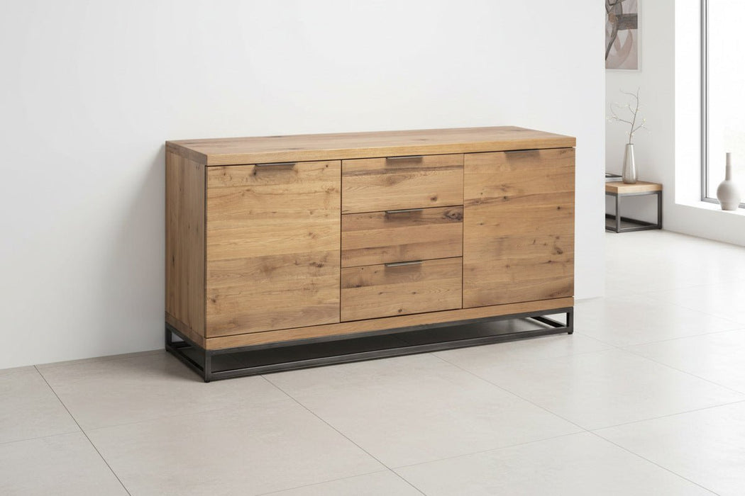 Charlotte Oak Sideboard – Rustic 2 Door 3 Drawer Storage - Luminex FurnitureSideboardBRO007