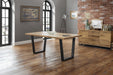 Charlotte Rectangular Dining Table - Solid Oak with Gunmetal Industrial Legs - Luminex FurnitureDining TableBRO001
