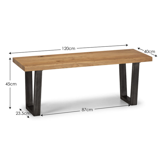 Charlotte Rustic Oak Bench - Luminex FurnitureBench SeatBRO003