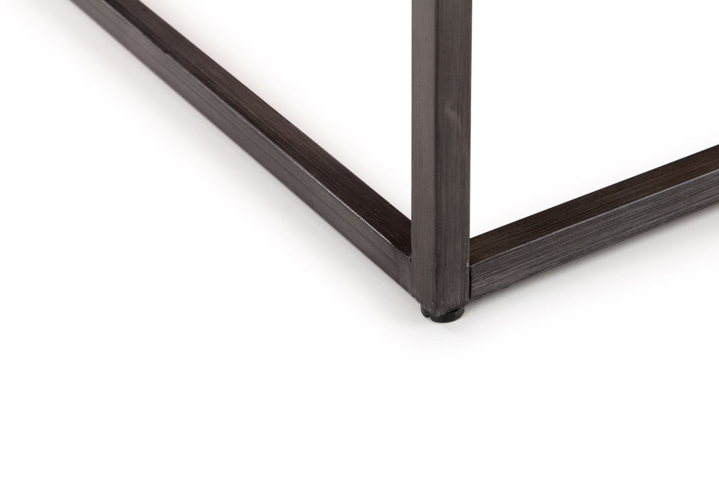 Charlotte Square Coffee Table – Dark Oak & Metal - Luminex FurnitureCoffee TableBRO035