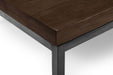 Charlotte Square Coffee Table – Dark Oak & Metal - Luminex FurnitureCoffee TableBRO035