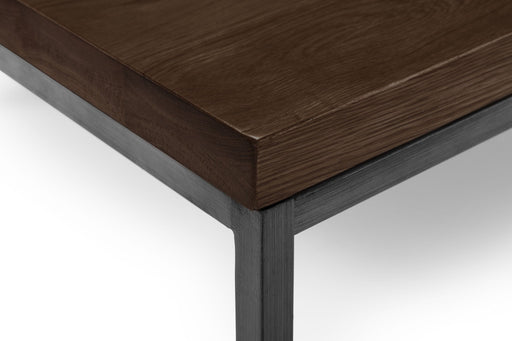 Charlotte Square Coffee Table – Dark Oak & Metal - Luminex FurnitureCoffee TableBRO035