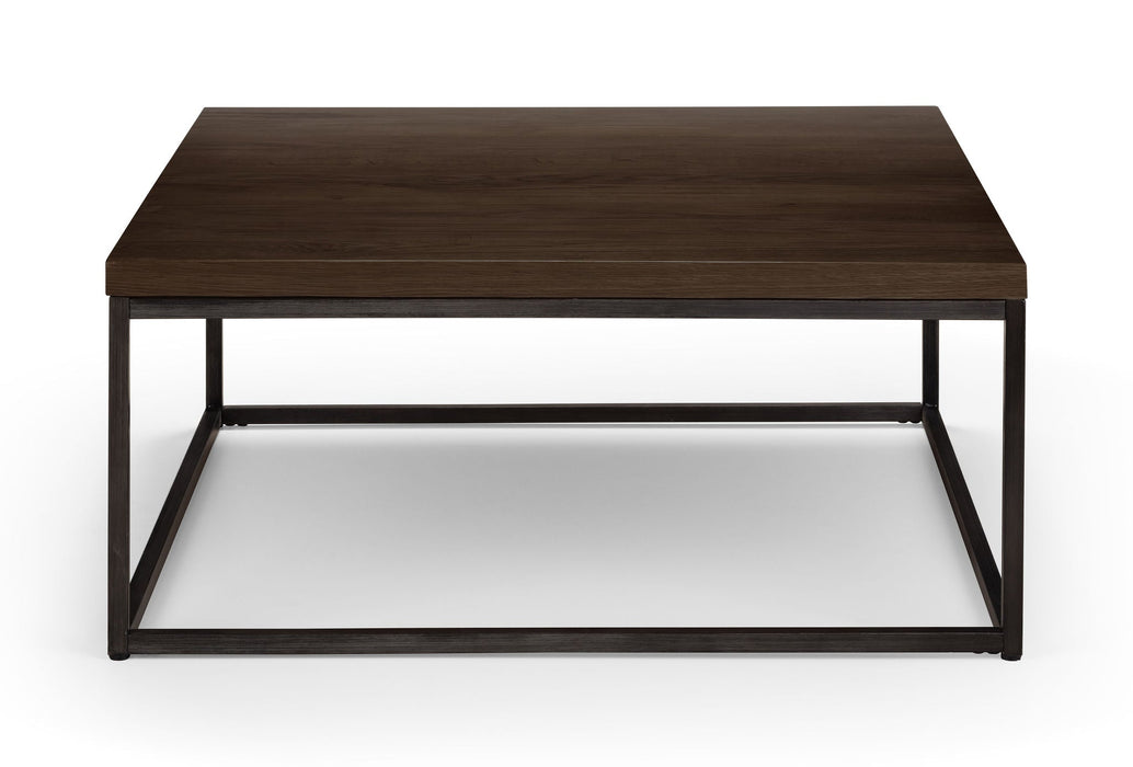 Charlotte Square Coffee Table – Dark Oak & Metal - Luminex FurnitureCoffee TableBRO035