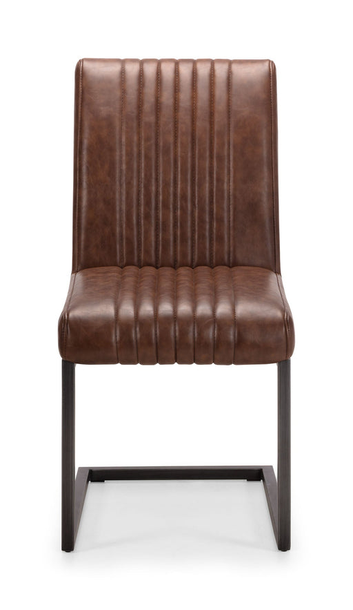 Charlotte Vintage Faux Leather Dining Chairs – Set of 2 - Luminex FurnitureChairsBRO107