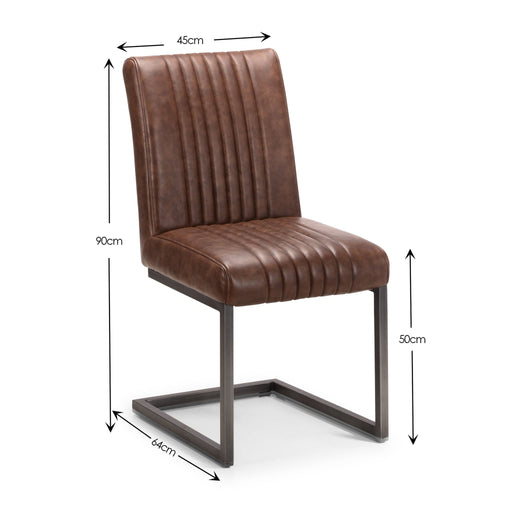 Charlotte Vintage Faux Leather Dining Chairs – Set of 2 - Luminex FurnitureChairsBRO107
