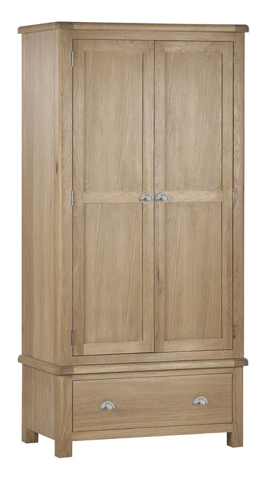 Chelsea 2 Door 1 Drawer Wardrobe in Limed Oak - Luminex FurnitureWardrobeMEM007