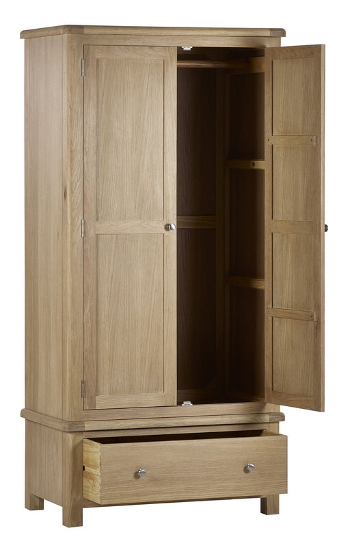 Chelsea 2 Door 1 Drawer Wardrobe in Limed Oak - Luminex FurnitureWardrobeMEM007