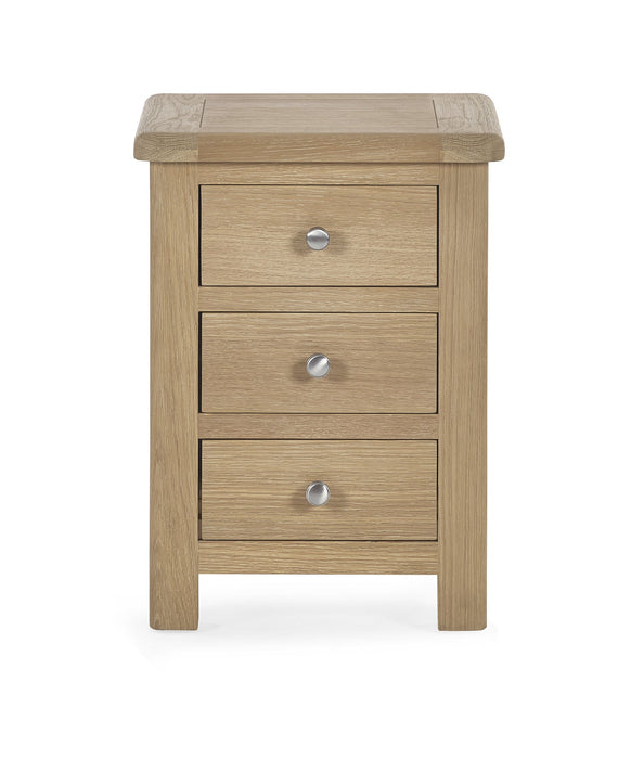 Chelsea 3 Drawer Bedside in Limed Oak - Luminex FurnitureBedside TableMEM003