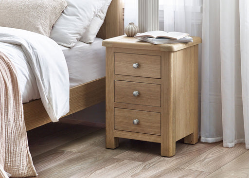 Chelsea 3 Drawer Bedside in Limed Oak - Luminex FurnitureBedside TableMEM003