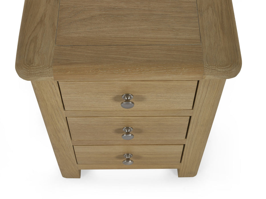 Chelsea 3 Drawer Bedside in Limed Oak - Luminex FurnitureBedside TableMEM003