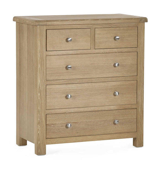 Chelsea Limed Oak 3 + 2 Drawer Chest - Luminex FurnitureChest of drawersMEM005
