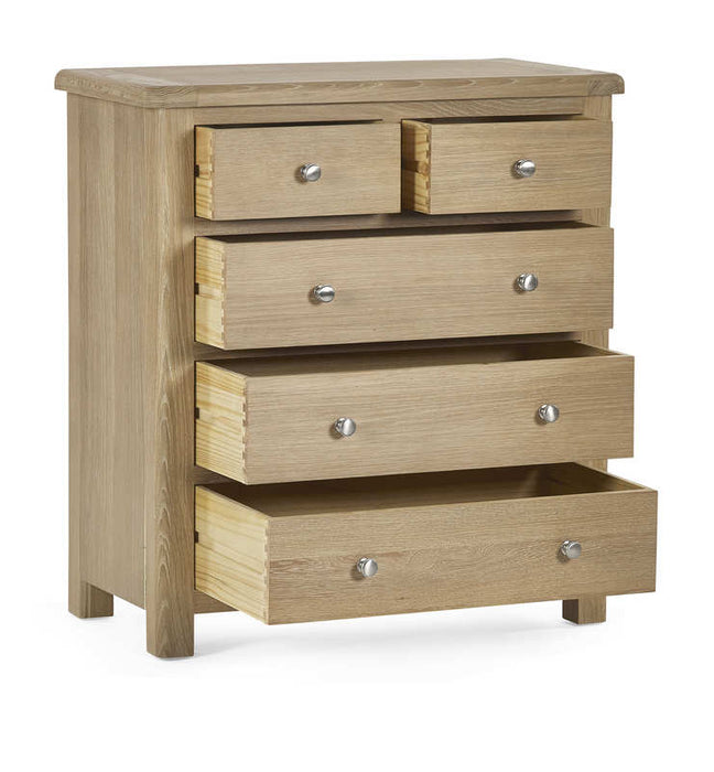 Chelsea Limed Oak 3 + 2 Drawer Chest - Luminex FurnitureChest of drawersMEM005