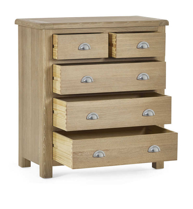 Chelsea Limed Oak 3 + 2 Drawer Chest - Luminex FurnitureChest of drawersMEM005