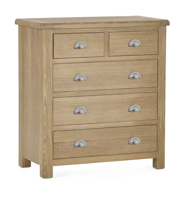 Chelsea Limed Oak 3 + 2 Drawer Chest - Luminex FurnitureChest of drawersMEM005