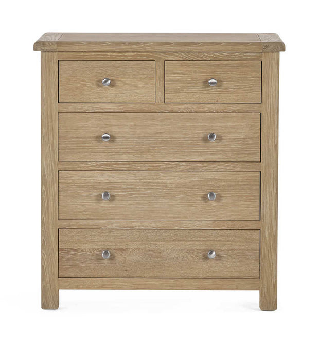 Chelsea Limed Oak 3 + 2 Drawer Chest - Luminex FurnitureChest of drawersMEM005