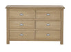 Chelsea Limed Oak 6 Drawer Wide Chest - Luminex FurnitureChest of drawersMEM006