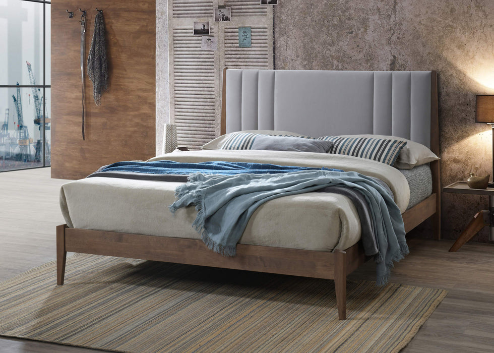 Cheslyn Bed Light Grey Fabric - Luminex FurnitureBedCHESLY46LGREY