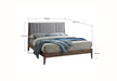 Cheslyn Dark Grey Velvet Fabric Bed - Luminex FurnitureBedCHESLY46DGREY