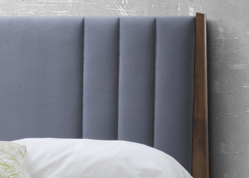 Cheslyn Dark Grey Velvet Fabric Bed - Luminex FurnitureBedCHESLY46DGREY