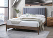 Cheslyn Dark Grey Velvet Fabric Bed - Luminex FurnitureBedCHESLY46DGREY