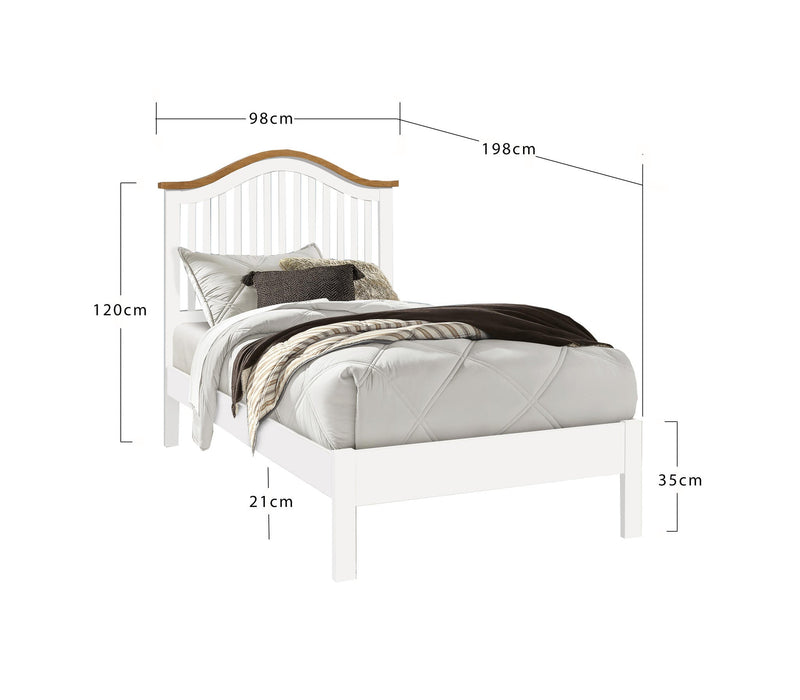 Chester White Wooden Bed - Luminex FurnitureBedCHESTER3WHITE