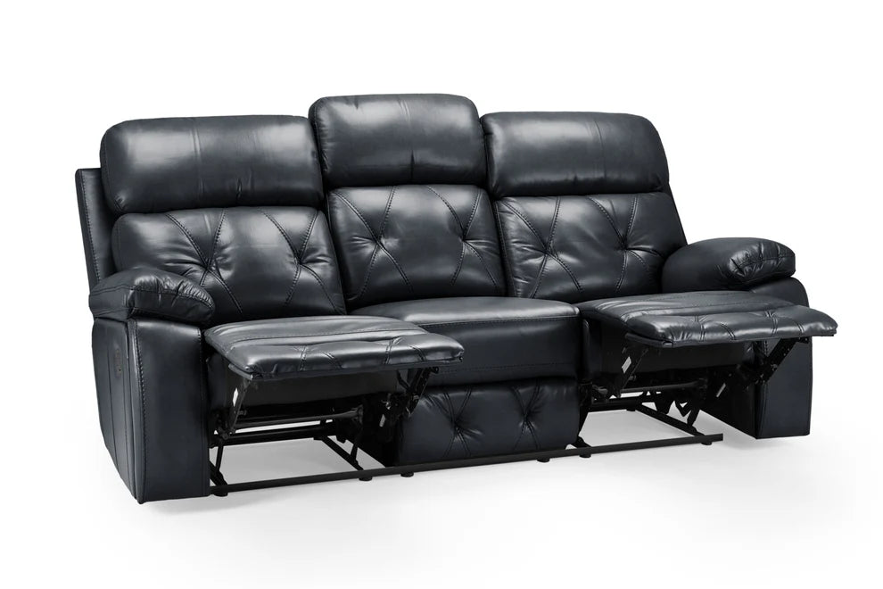 Cheswick Black 3 Seater Recliner Sofa – Spacious Faux Leather - Luminex FurnitureSofascody_recliner_sofa_black_3_seater