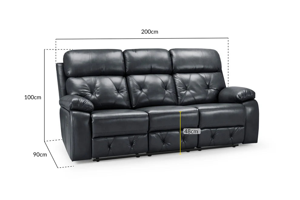 Cheswick Black 3 Seater Recliner Sofa – Spacious Faux Leather - Luminex FurnitureSofascody_recliner_sofa_black_3_seater