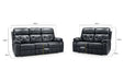 Cheswick Black 3+2 Recliner Sofa Set – Faux Leather Comfort - Luminex FurnitureSofascody_recliner_sofa_black_3+2_set