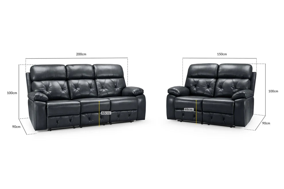 Cheswick Black 3+2 Recliner Sofa Set – Faux Leather Comfort - Luminex FurnitureSofascody_recliner_sofa_black_3+2_set
