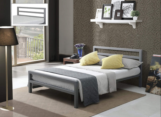 City Block Charcoal Grey Metal Bed - Luminex FurnitureBedCIT3GREY