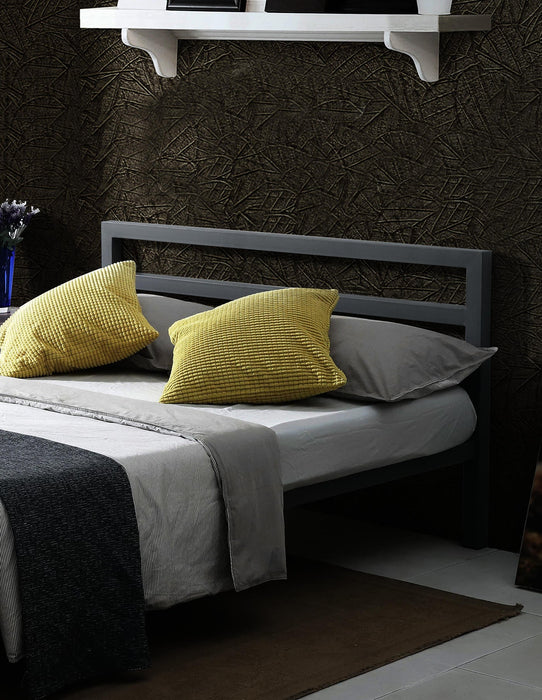 City Block Charcoal Grey Metal Bed - Luminex FurnitureBedCIT3GREY