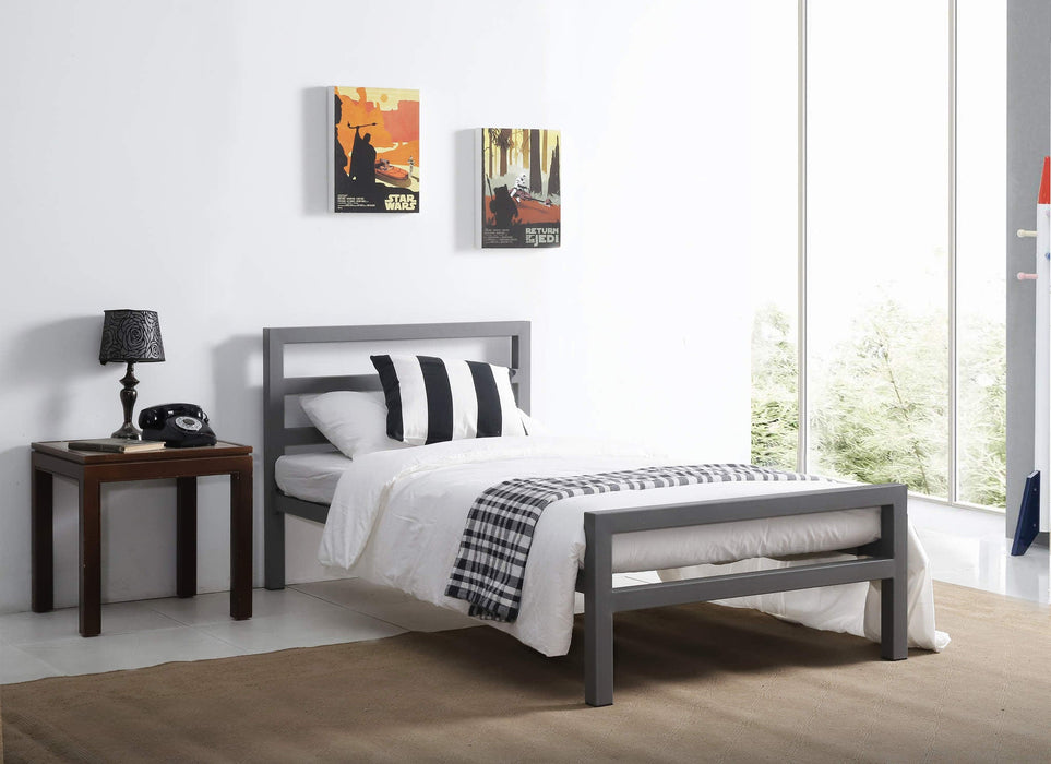 City Block Charcoal Grey Metal Bed - Luminex FurnitureBedCIT3GREY