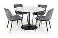 Clara Round Table and 4 Grey Kensington Chairs - Luminex FurnitureDining SetHOL106