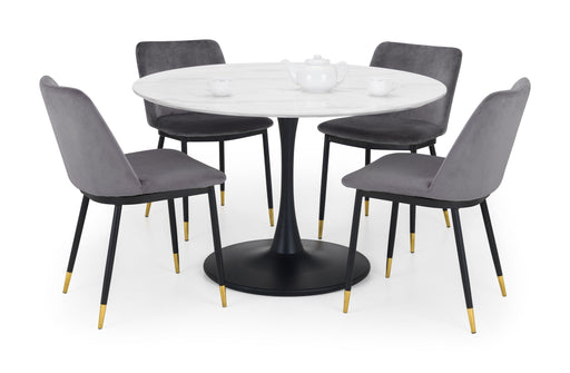 Clara Round Table and 4 Grey Kensington Chairs - Luminex FurnitureDining SetHOL106
