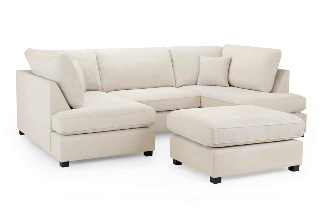 Clarendon Beige U - Shape Corner Sofa with Ottoman – 6 Seater - Luminex FurnitureSofascarnaby_u_shape_beige