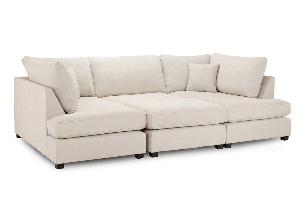 Clarendon Beige U - Shape Corner Sofa with Ottoman – 6 Seater - Luminex FurnitureSofascarnaby_u_shape_beige