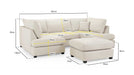 Clarendon Beige U - Shape Corner Sofa with Ottoman – 6 Seater - Luminex FurnitureSofascarnaby_u_shape_beige