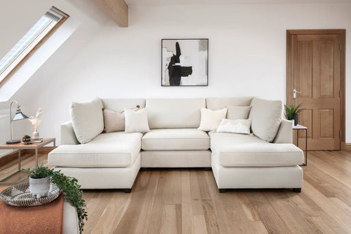Clarendon Beige U - Shape Corner Sofa with Ottoman – 6 Seater - Luminex FurnitureSofascarnaby_u_shape_beige
