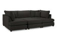 Clarendon Black U - Shape Corner Sofa with Ottoman – 6 Seater - Luminex FurnitureSofascarnaby_u_shape_black