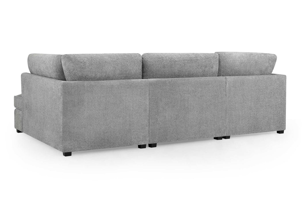 Clarendon Bouclé Grey U - Shape Corner Sofa with Ottoman – 6 Seater - Luminex FurnitureSofascarnaby_boucle_grey_u_shape