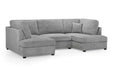 Clarendon Bouclé Grey U - Shape Corner Sofa with Ottoman – 6 Seater - Luminex FurnitureSofascarnaby_boucle_grey_u_shape